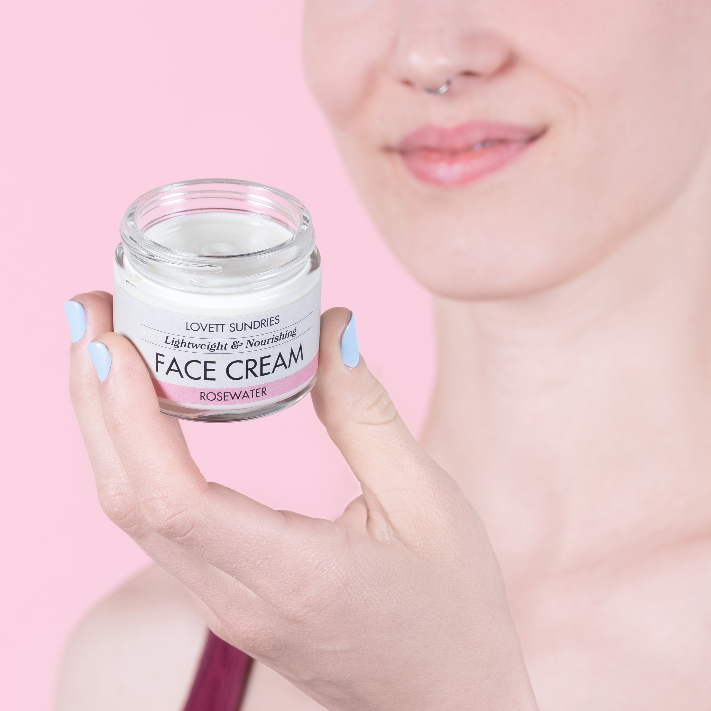 Kari with some face cream for valentine's day