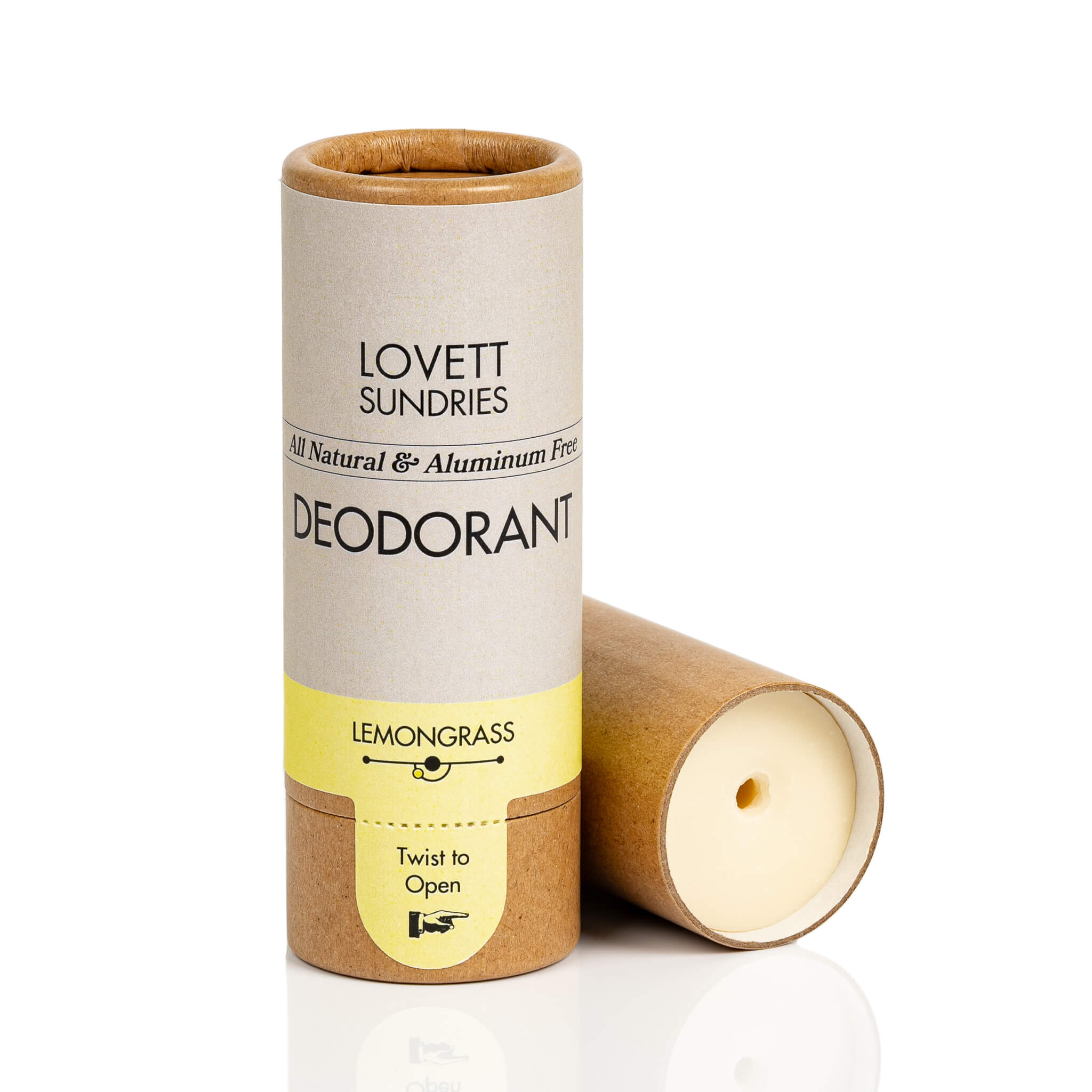 All Natural aluminum free lemongrass scented deodorant stick