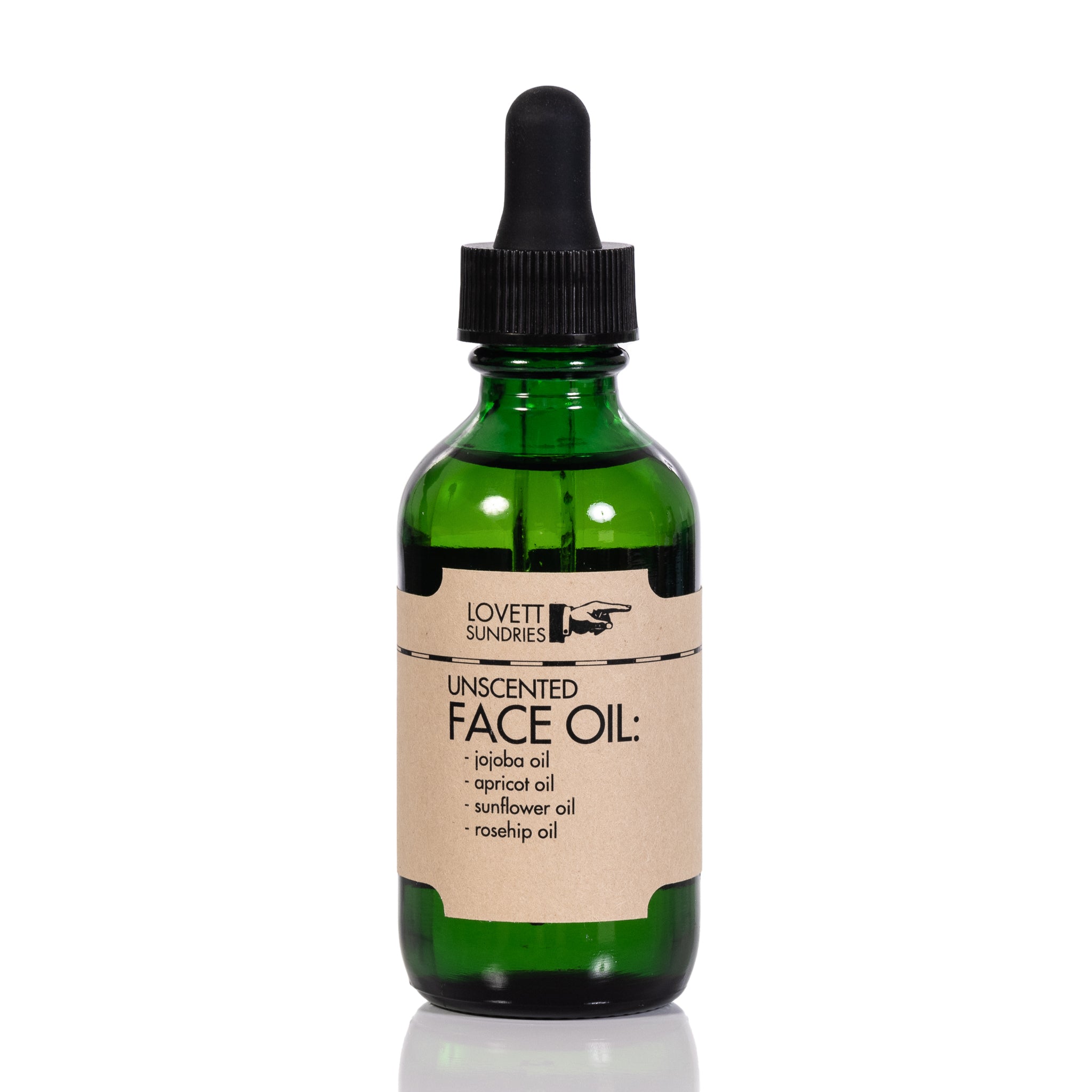 A bottle of unscented face oil