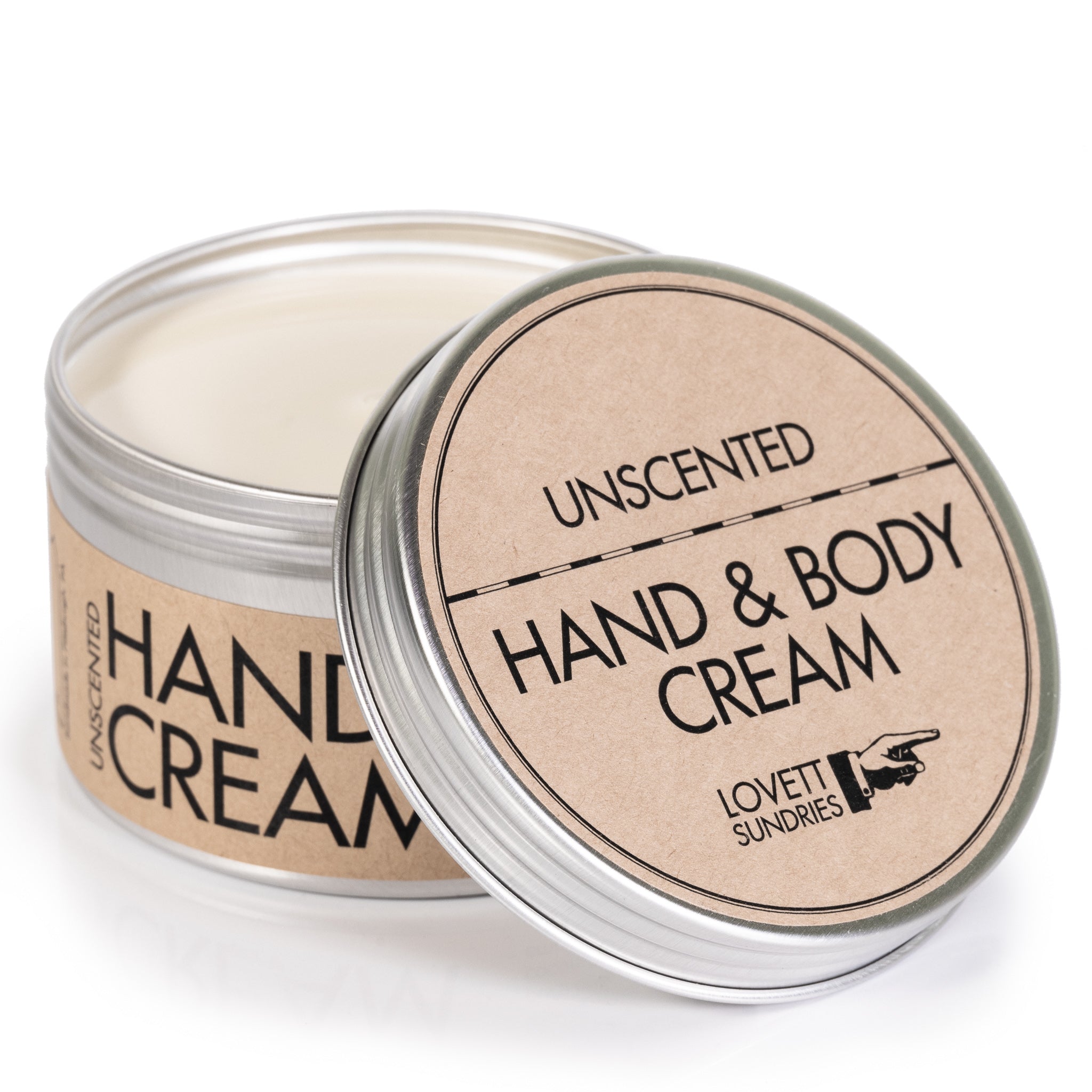 A container of unscented Hand & Body Cream.