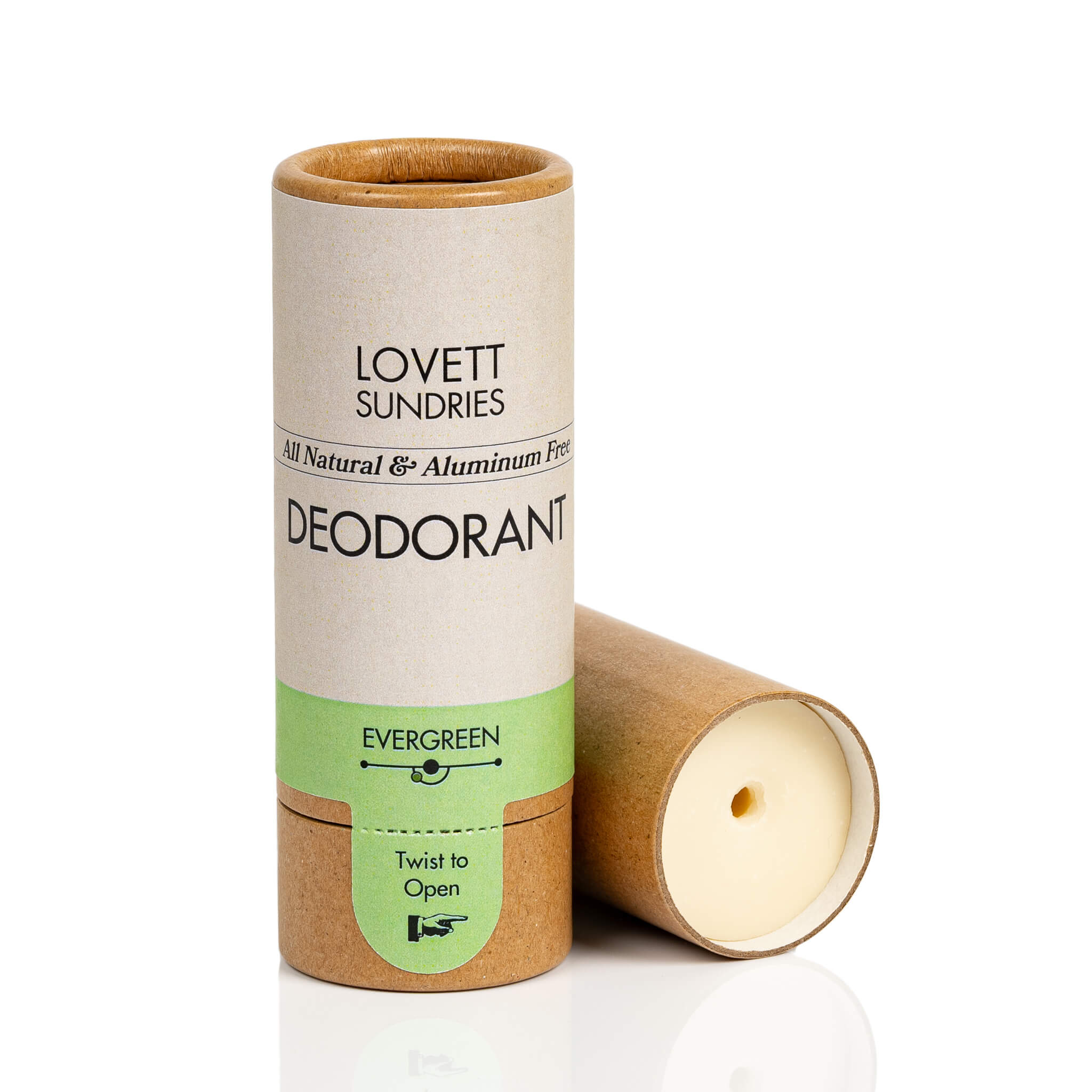 All Natural aluminum free evergreen scented deodorant stick