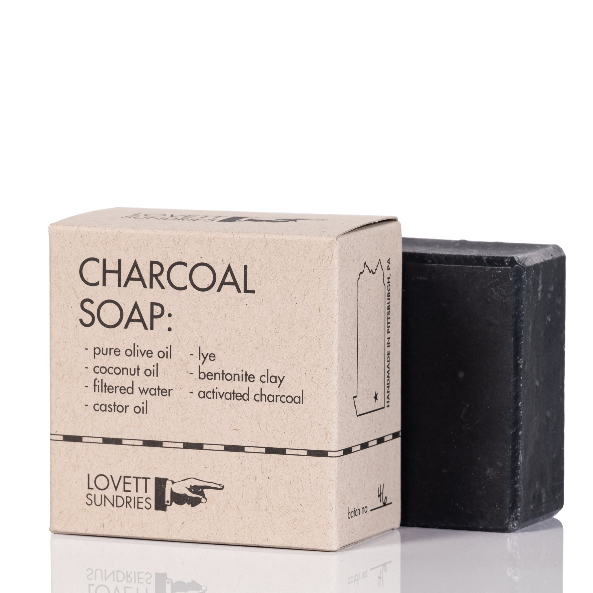 a package with a charcoal soap bar in it.